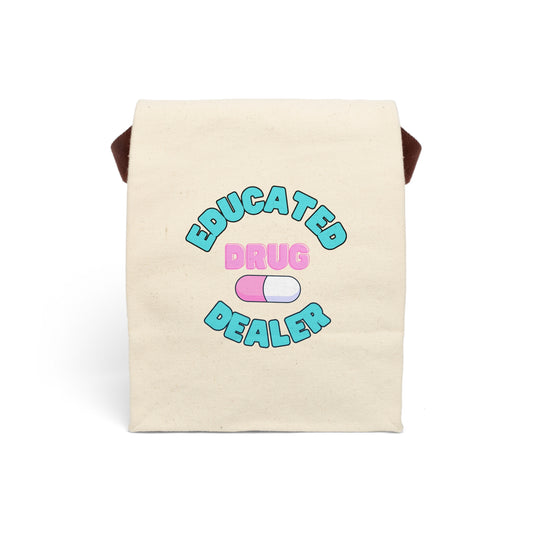 'Educated Drug Dealer' Canvas Lunch Bag With Strap