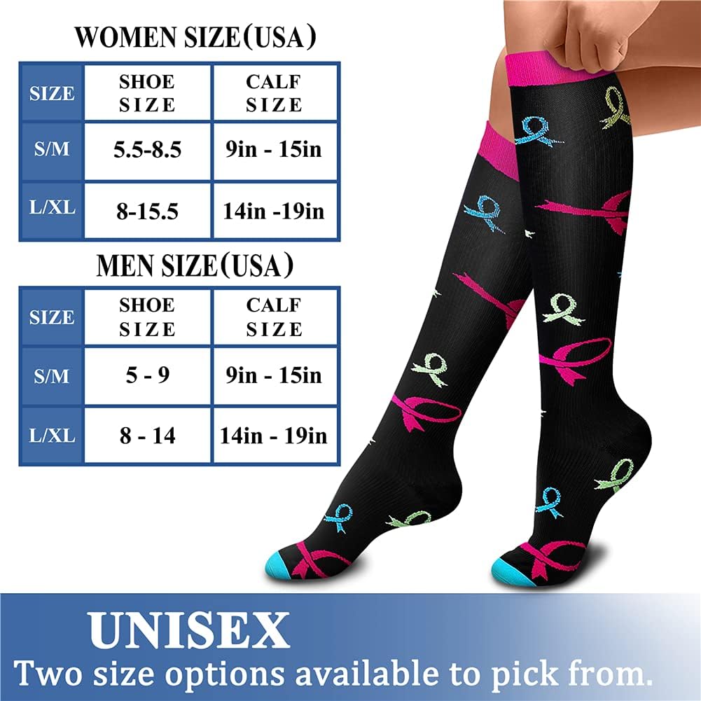 8-Pairs of Nurse-Themed Compression Socks | 15-20 Mmhg