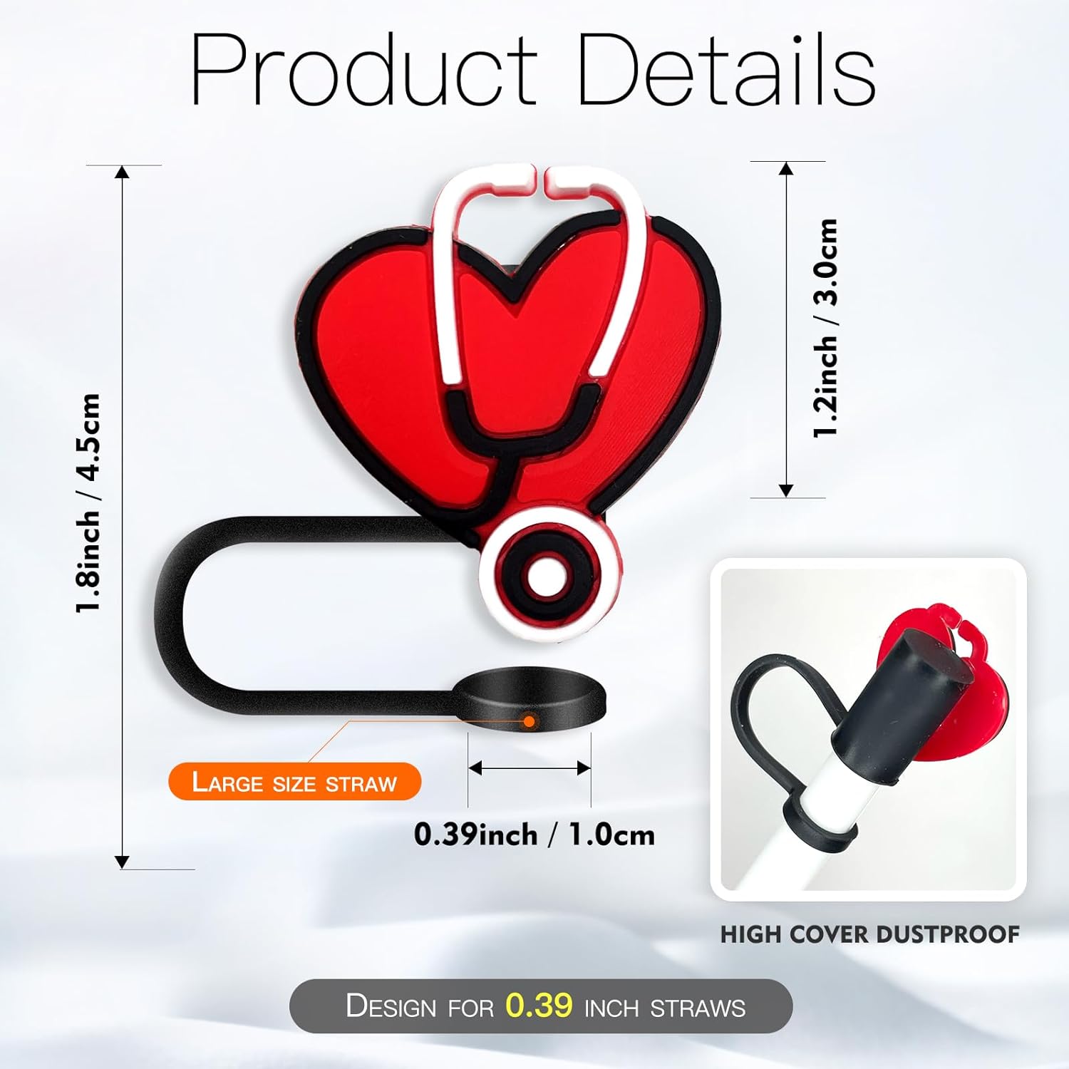 10-Piece Nurse Straw Cover Cup for Stanley or Other Tumbler Cup