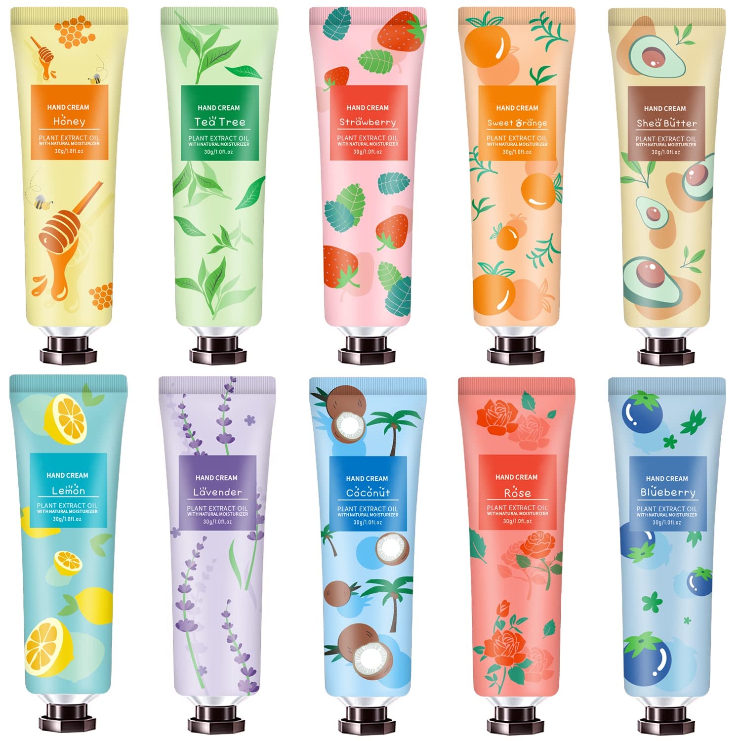 10-Pack Hand Cream for Dry Cracked Hands | Natural Plant Fragrance