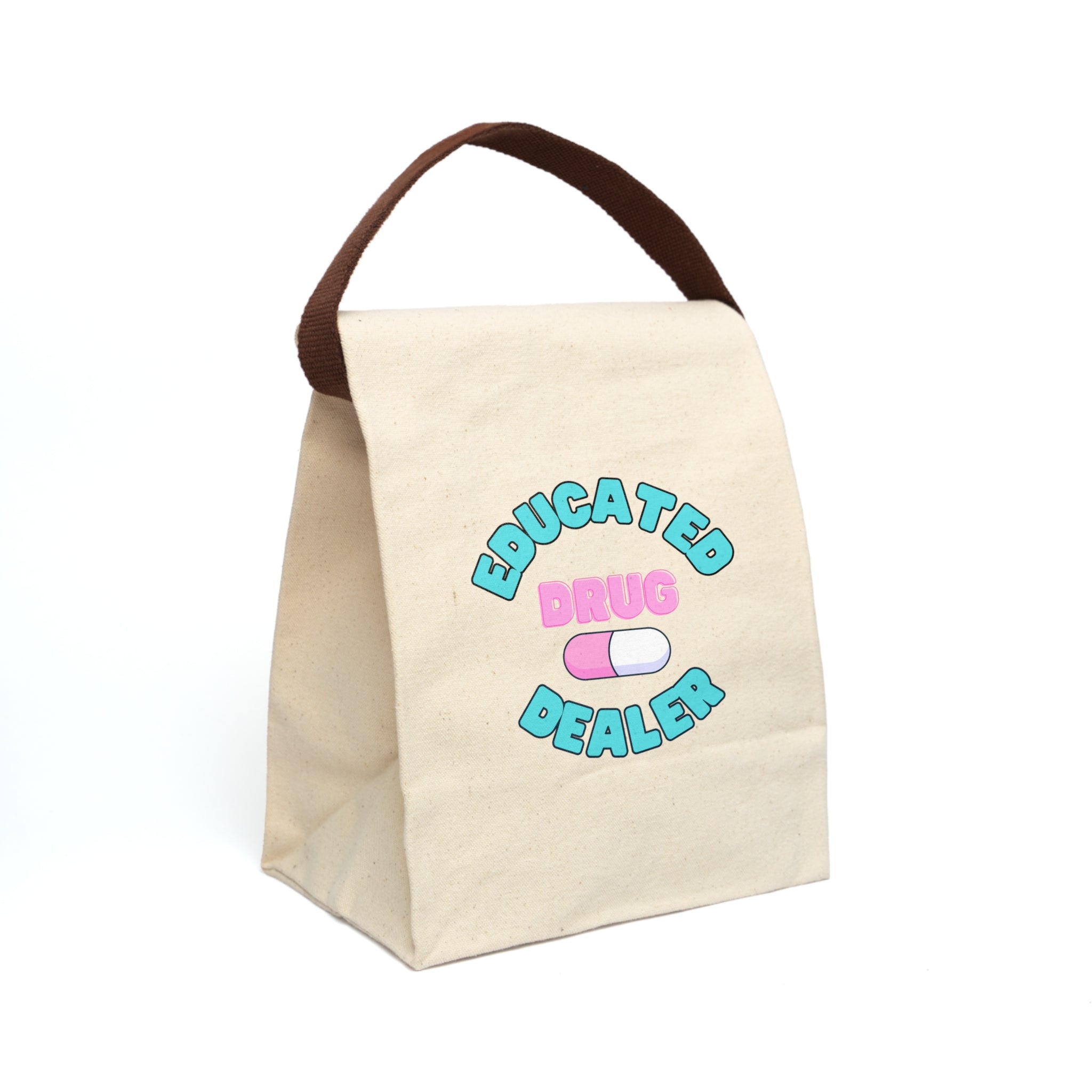 'Educated Drug Dealer' Canvas Lunch Bag With Strap