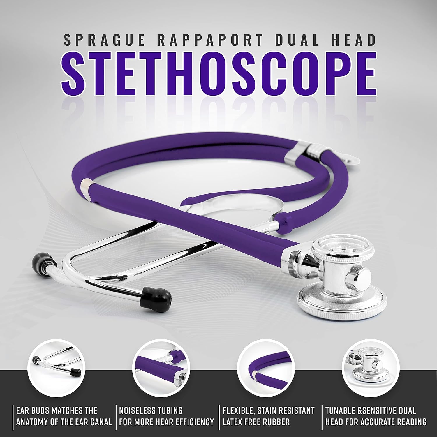 Dual Head Sprague Stethoscope and Sphygmomanometer Manual Blood Pressure Cuff Set with Case