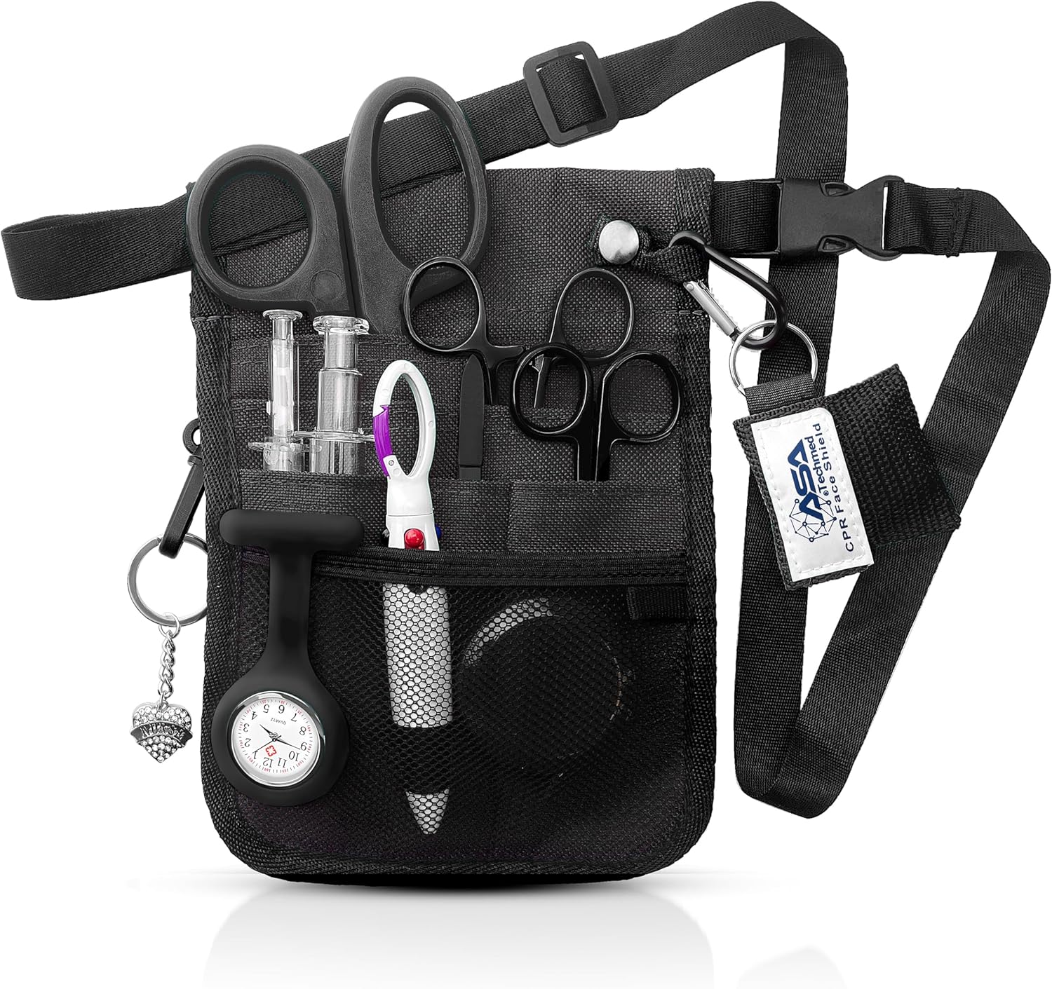 Nurse Utility Belt – Complete Medical Belt Utility Kit, Pro Pack Pocket Organizer Pouch Hip Bag for EMT, CNA, NP, PA, Student, Purple