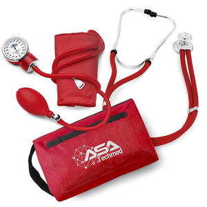 Dual Head Sprague Stethoscope and Sphygmomanometer Manual Blood Pressure Cuff Set with Case