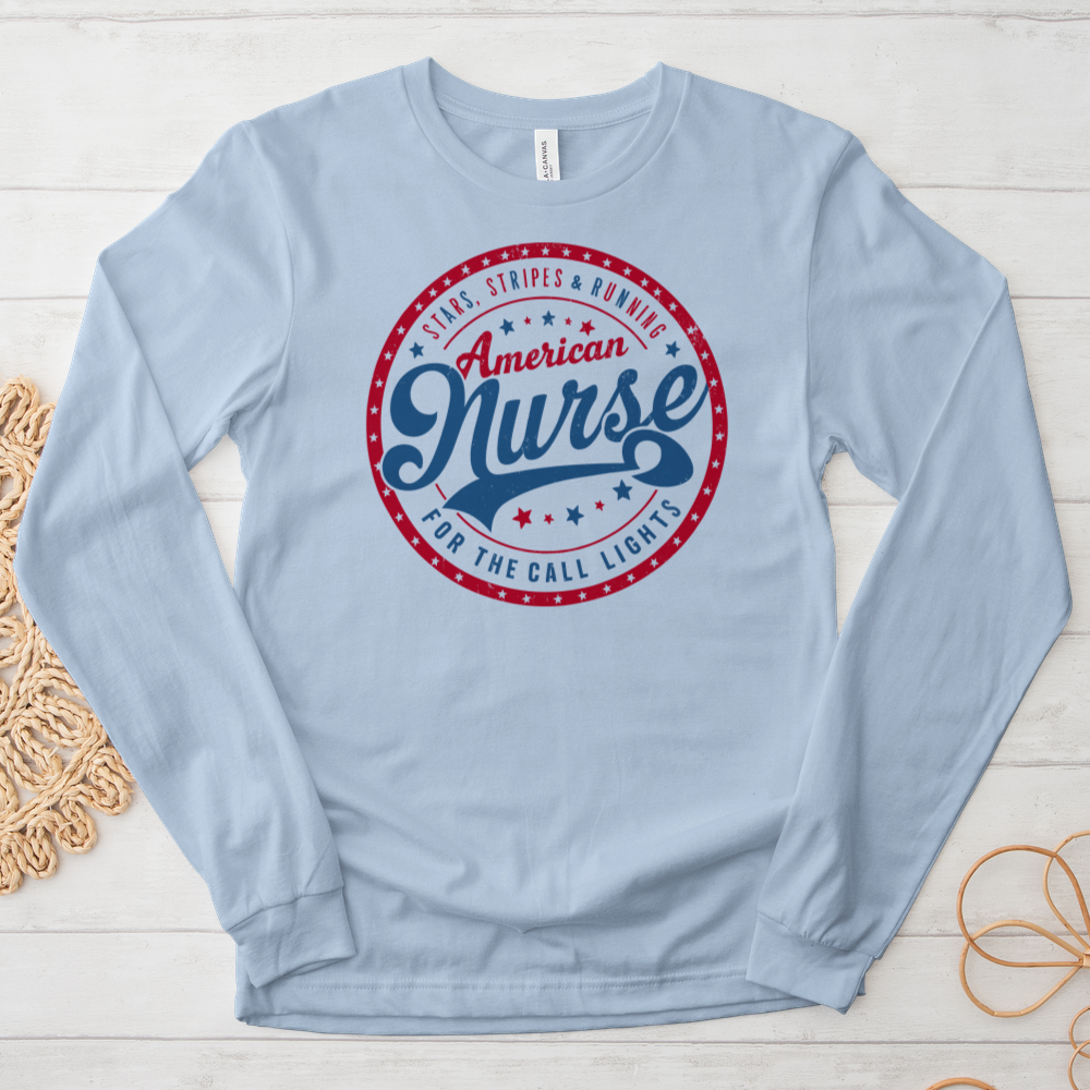 ''American Nurse'' Long Sleeve T-Shirt