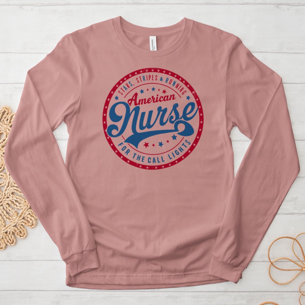 ''American Nurse'' Long Sleeve T-Shirt