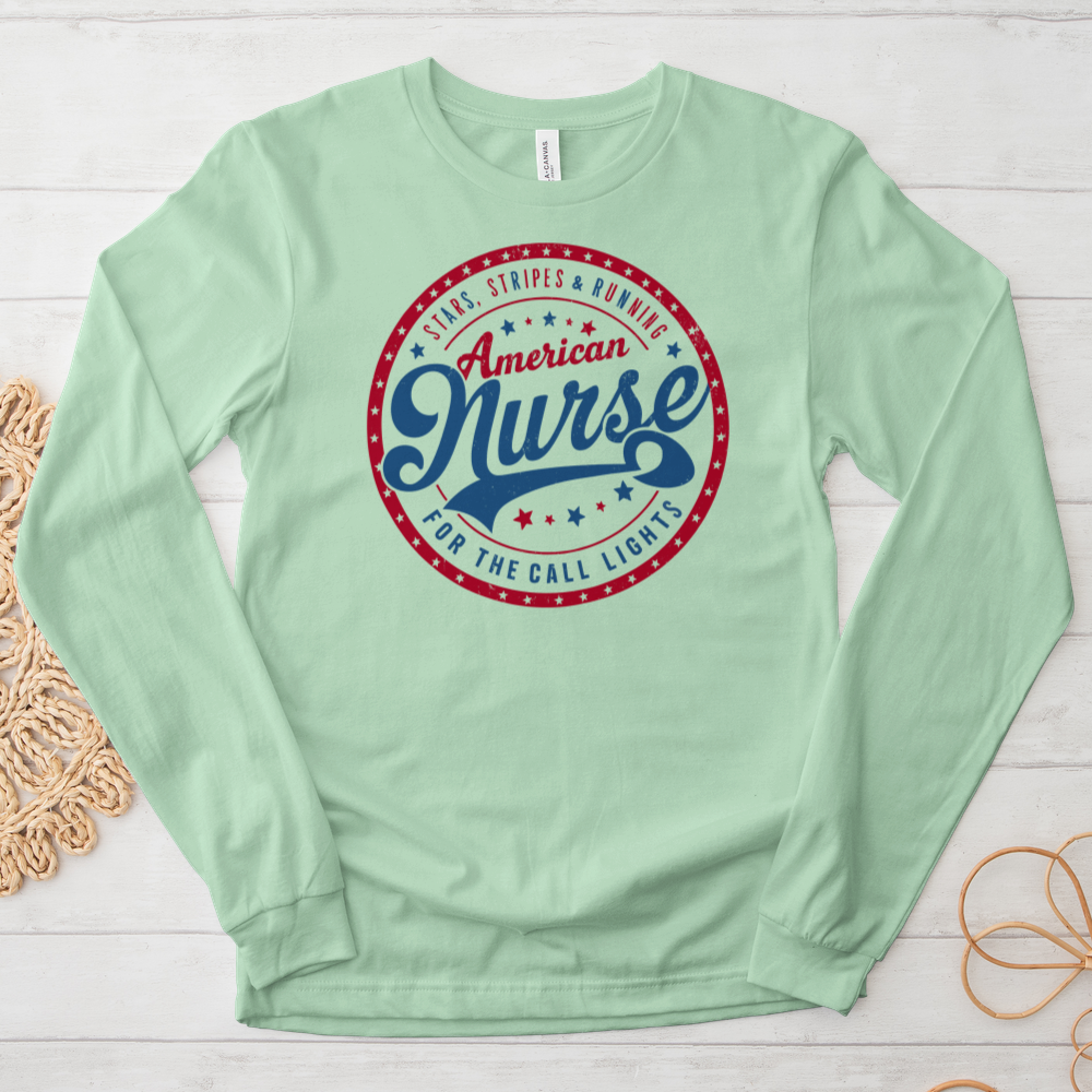 ''American Nurse'' Long Sleeve T-Shirt