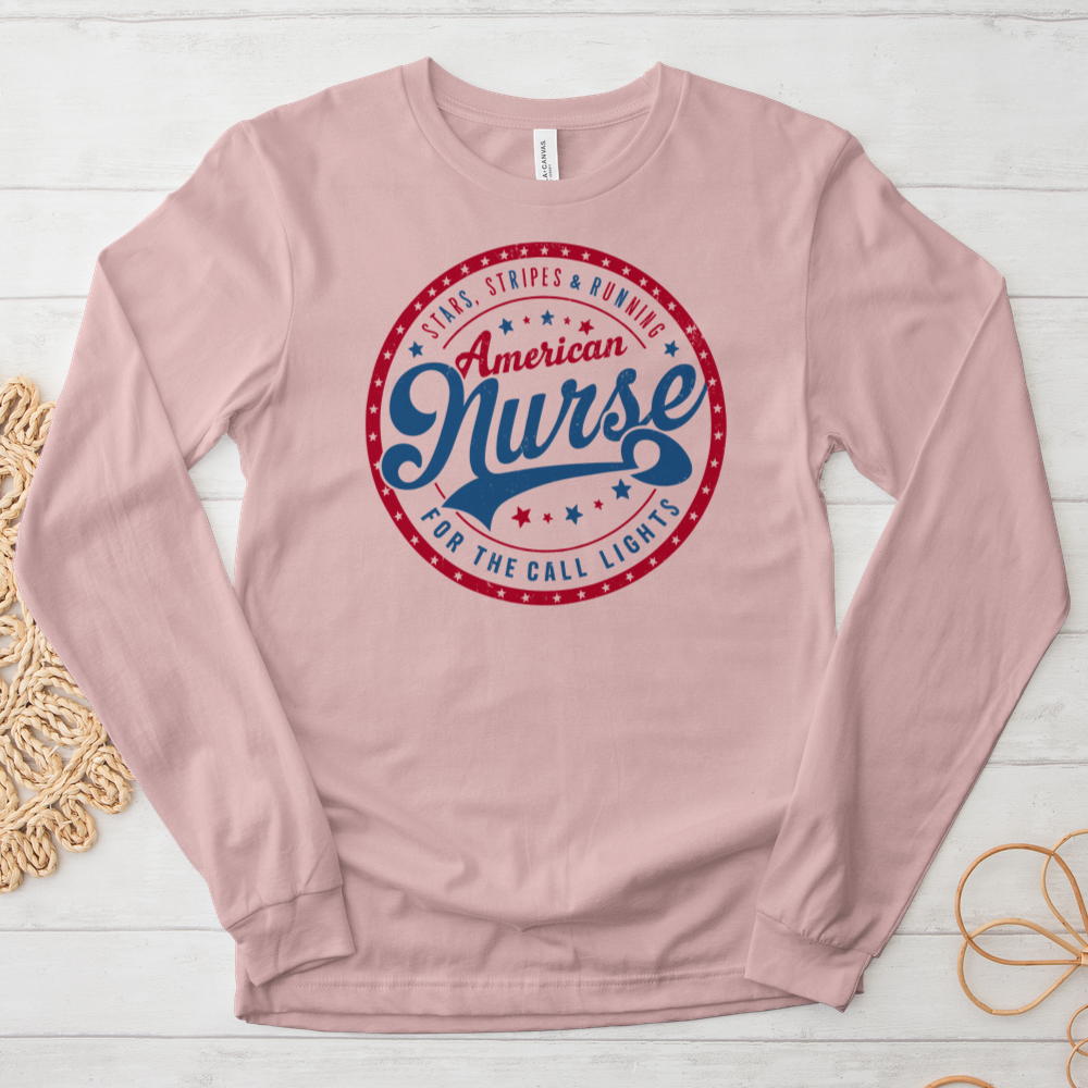 ''American Nurse'' Long Sleeve T-Shirt