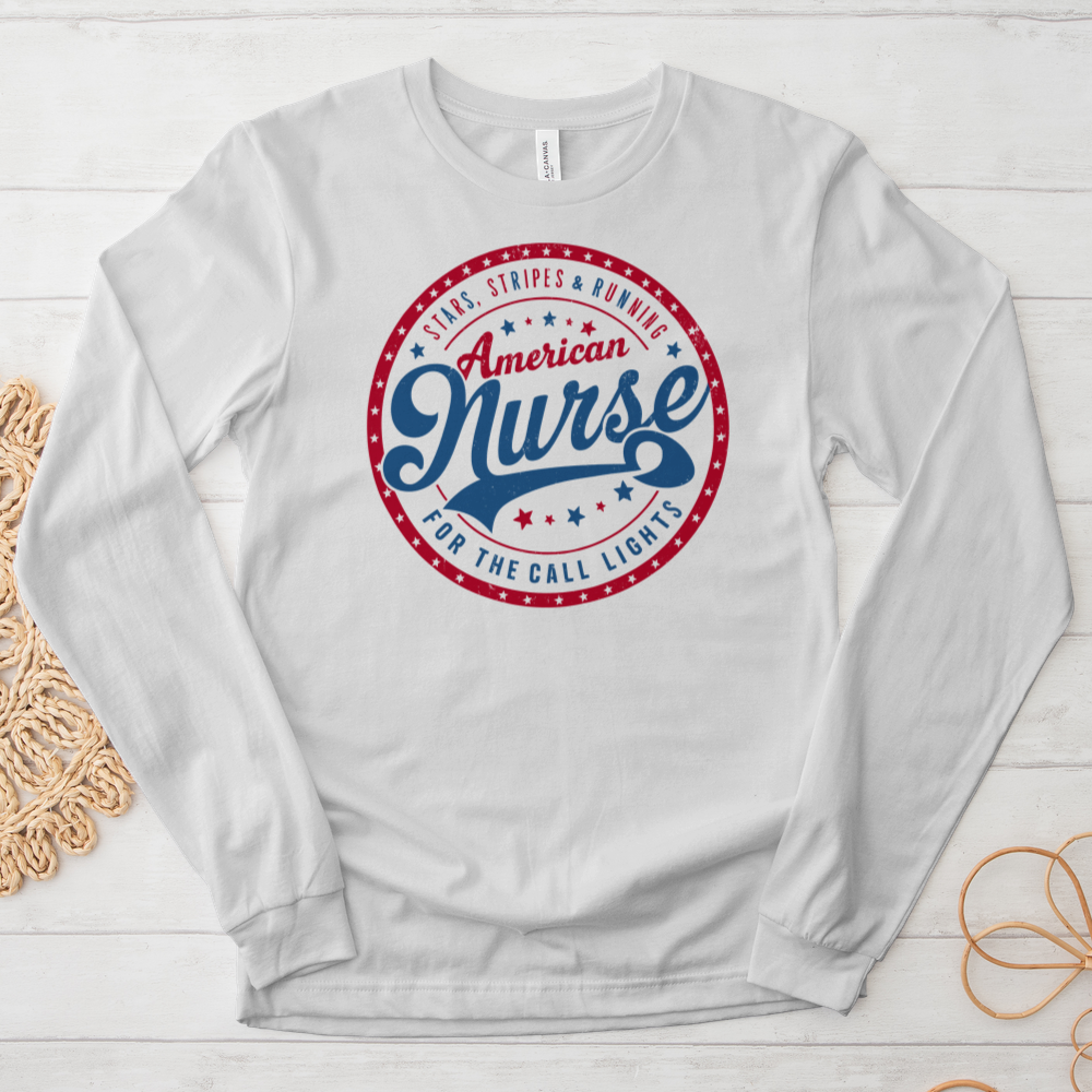 ''American Nurse'' Long Sleeve T-Shirt