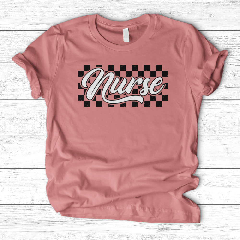 ''Checkered Nurse'' T-Shirt