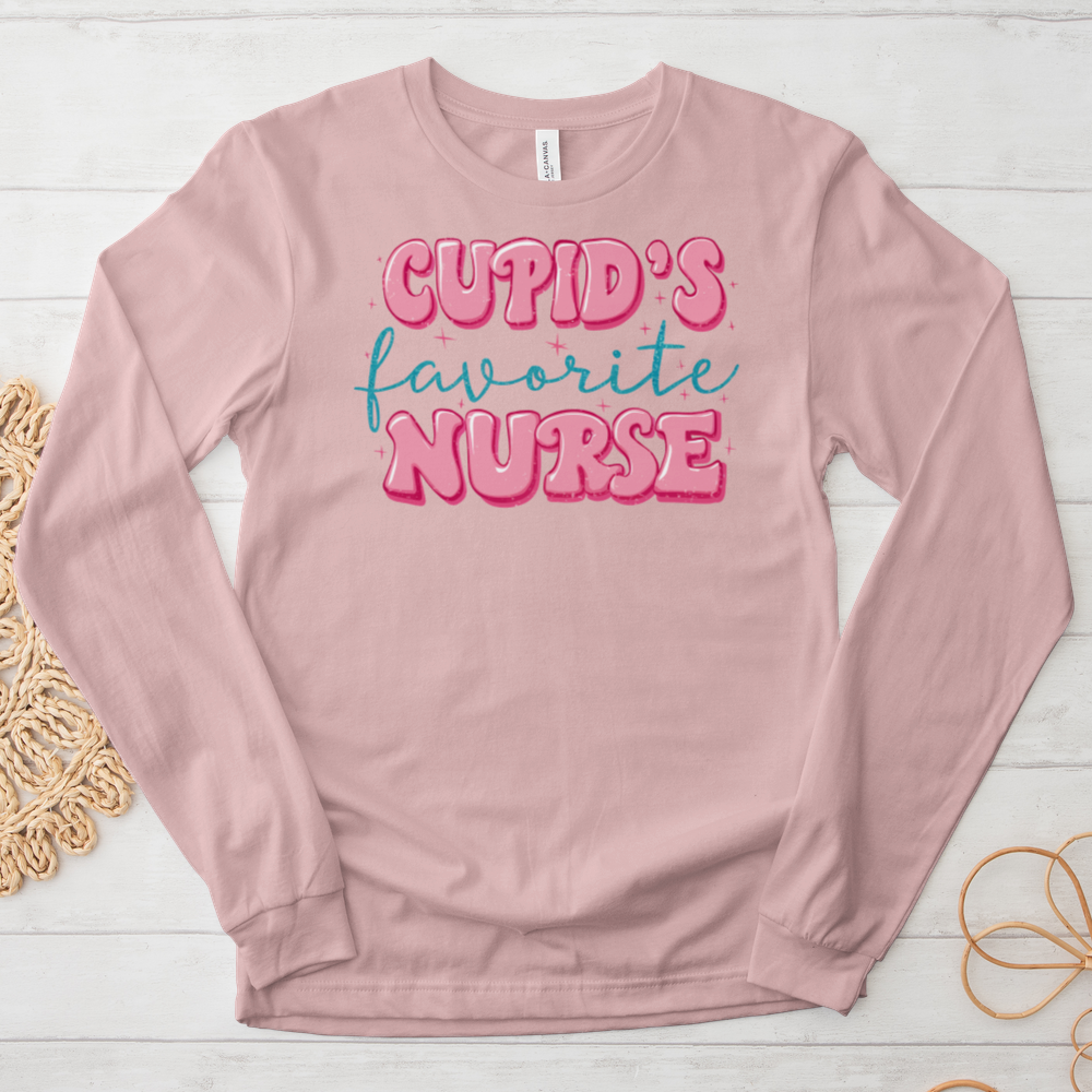 ''Cupid's Favorite Nurse'' Long Sleeve T-Shirt