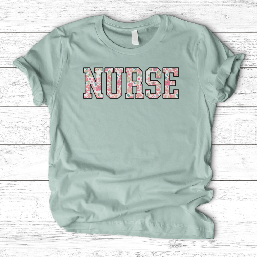 ''Floral Nurse'' T-Shirt