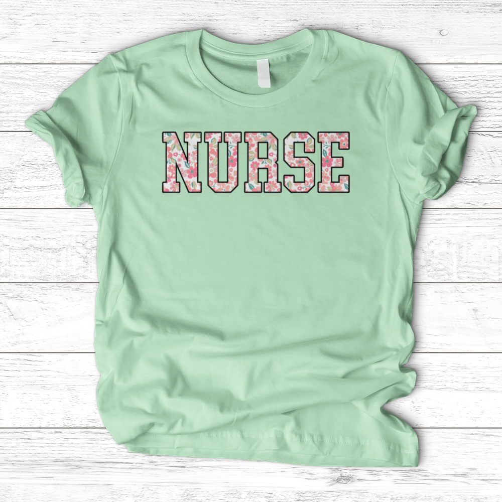 ''Floral Nurse'' T-Shirt