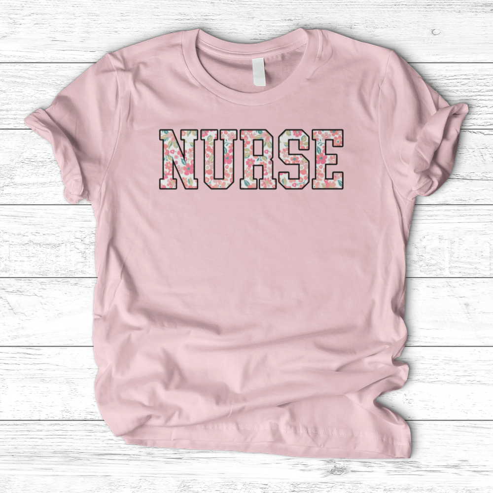 ''Floral Nurse'' T-Shirt