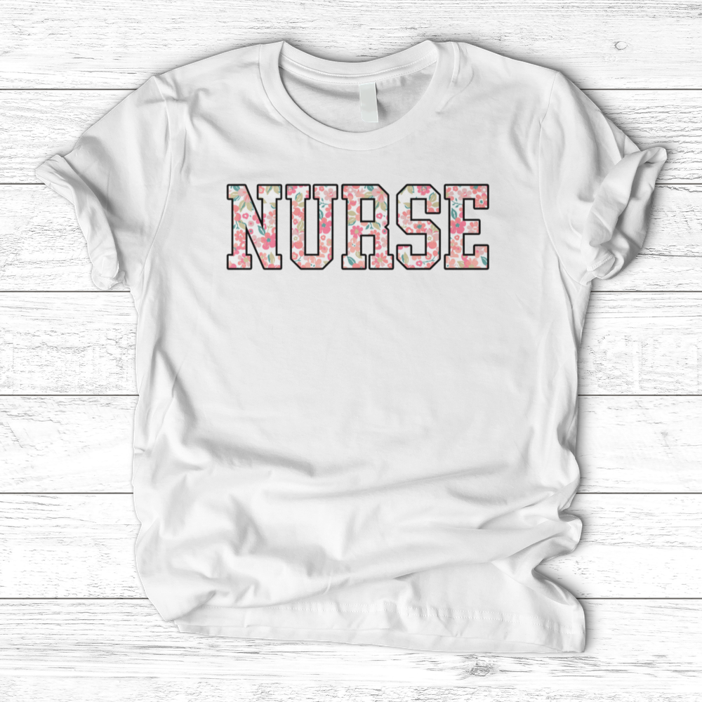 ''Floral Nurse'' T-Shirt