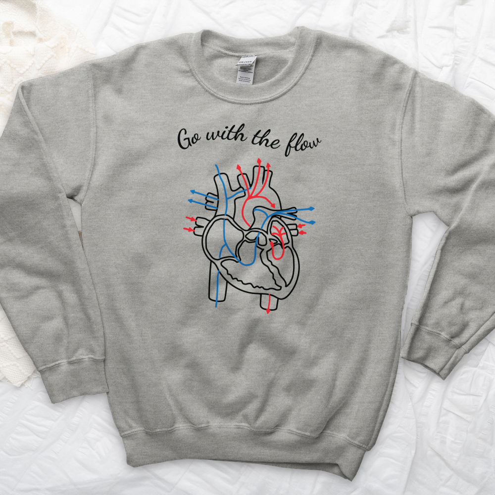 ''Go With the Flow Heart'' Sweatshirt