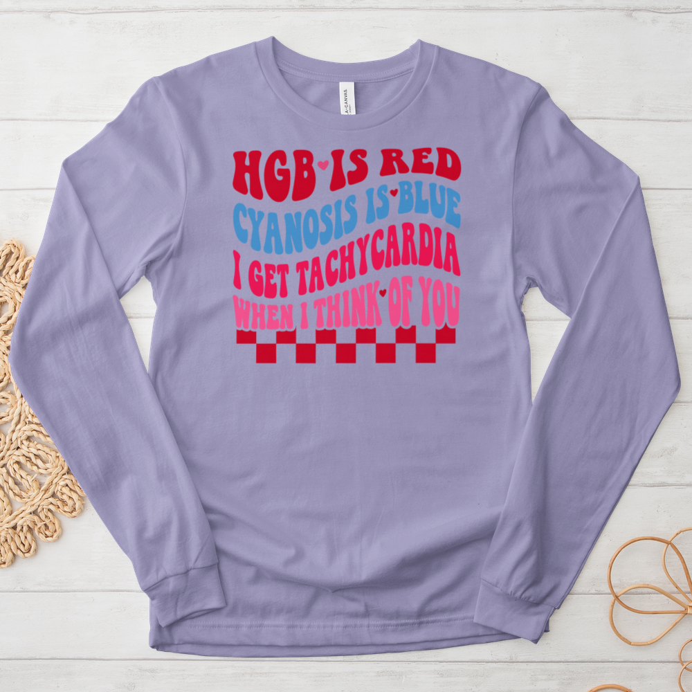 ''HGB Is Red Cyanosis Is Blue'' Long-Sleeve T-Shirt