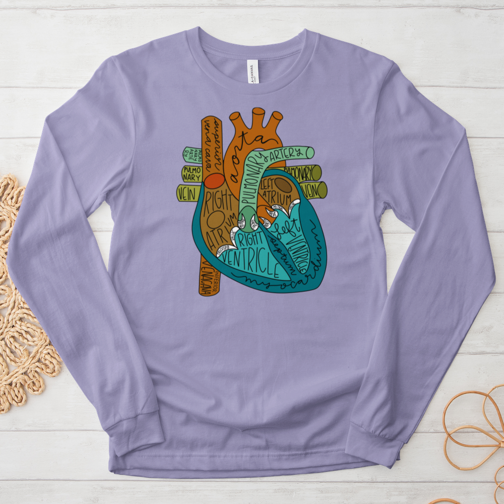 ''Heart Anatomy'' Long-Sleeve T-Shirt