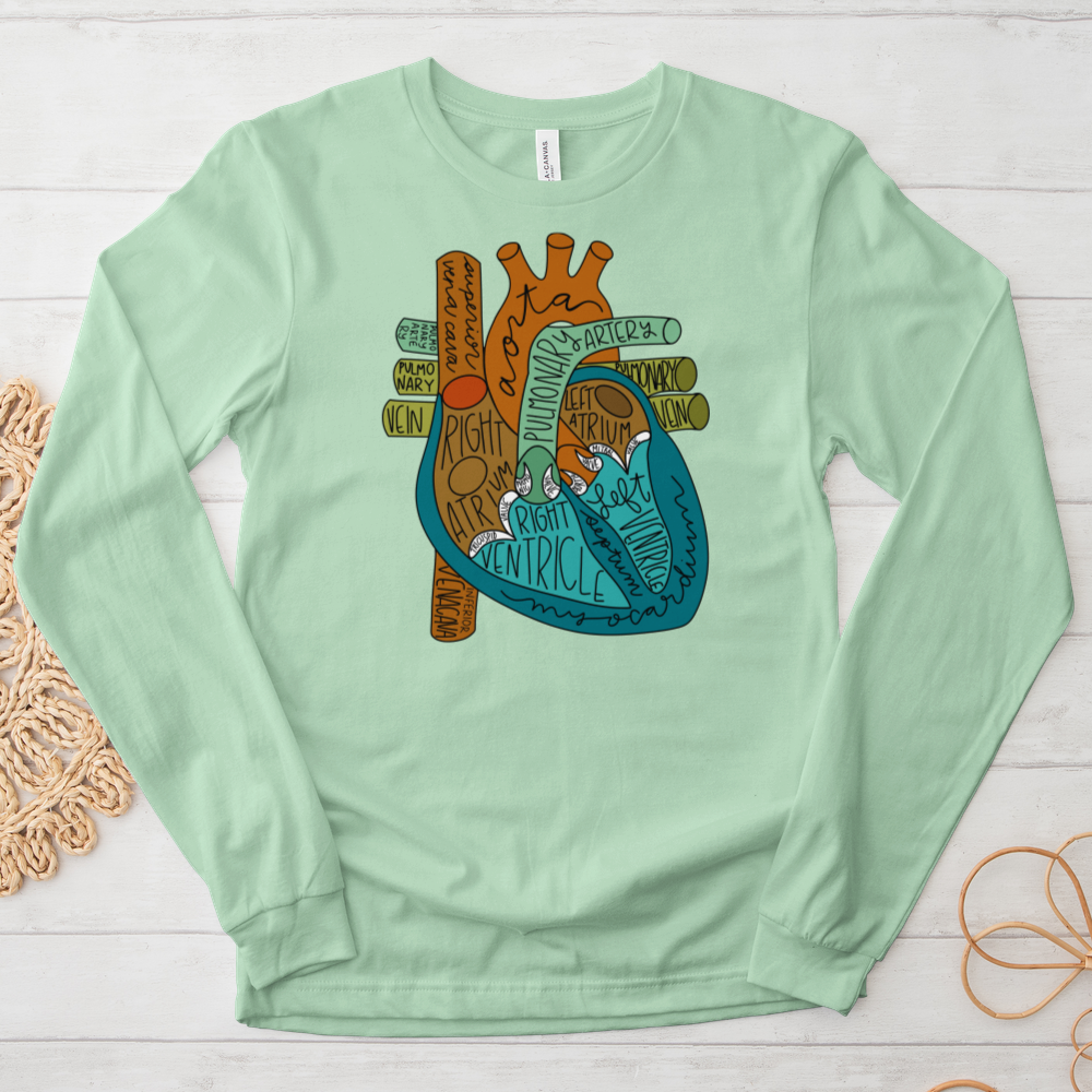 ''Heart Anatomy'' Long-Sleeve T-Shirt