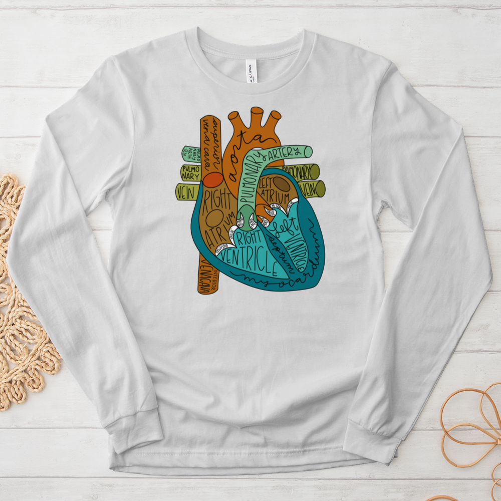 ''Heart Anatomy'' Long-Sleeve T-Shirt