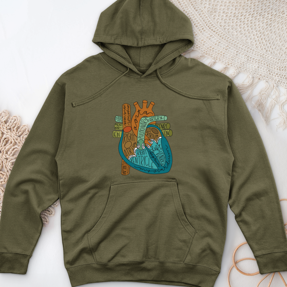 ''Colorful Heart Anatomy'' Hoodie