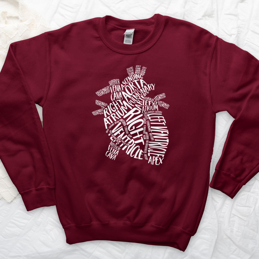 ''Heart Anatomy White'' Sweatshirt