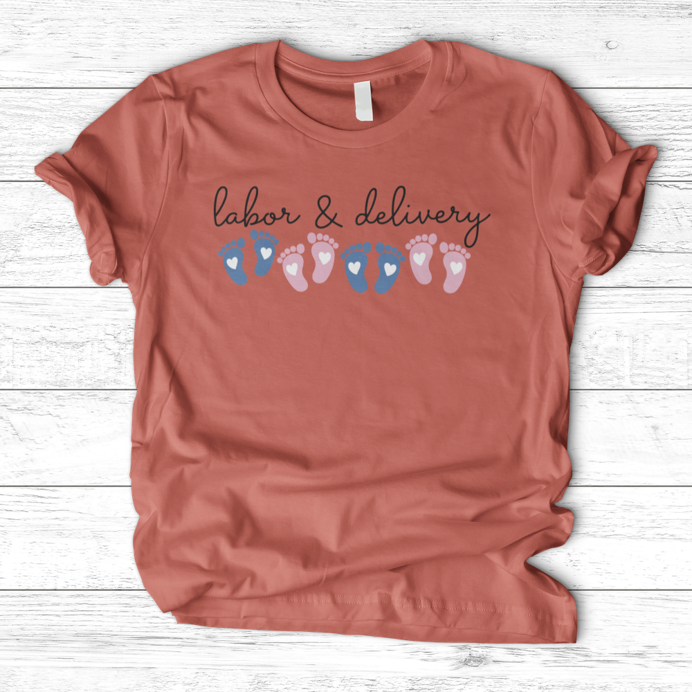 ''Labor and Delivery Footprint'' T-Shirt