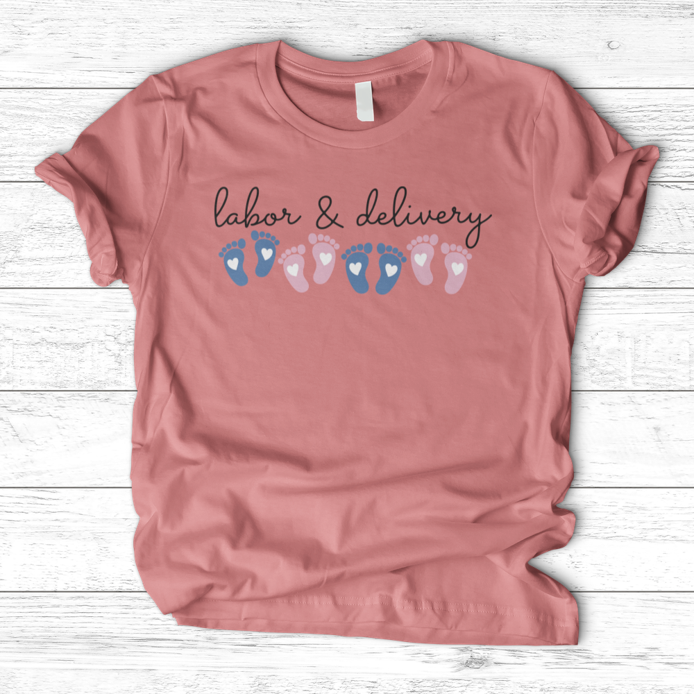 ''Labor and Delivery Footprint'' T-Shirt