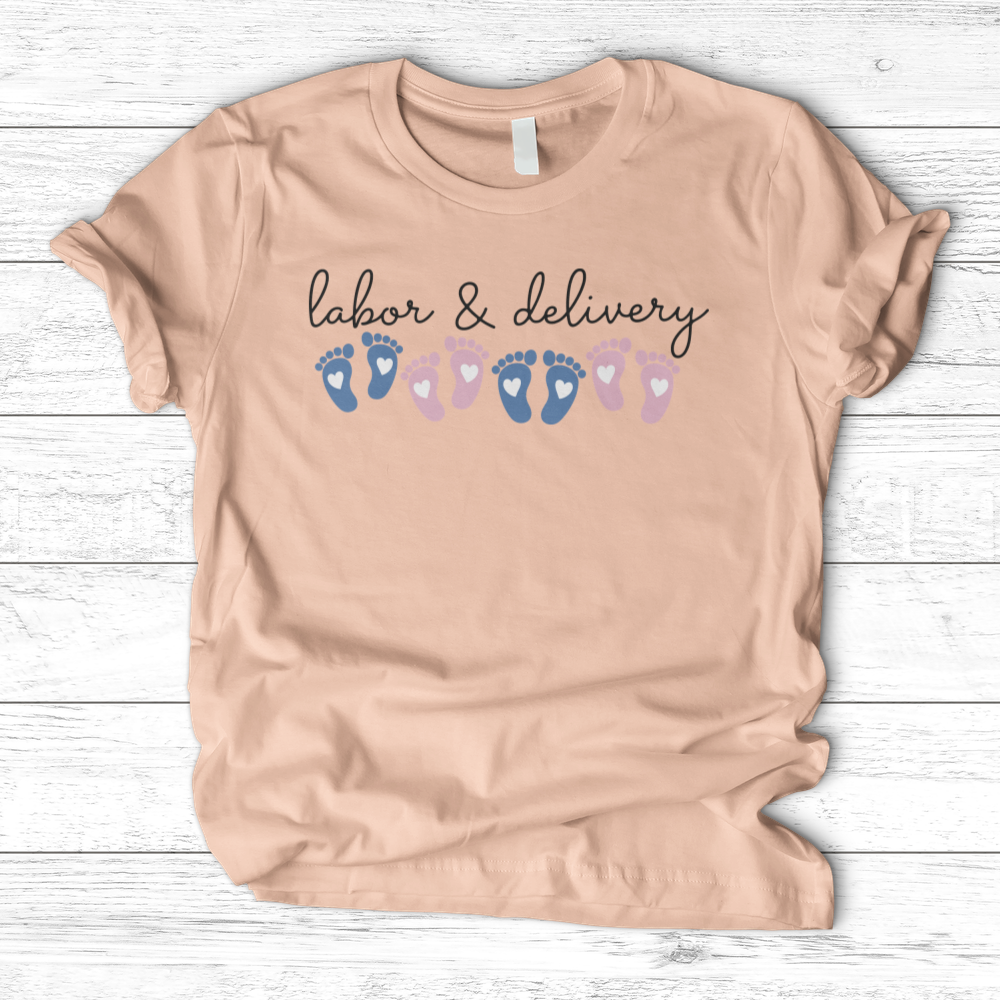 ''Labor and Delivery Footprint'' T-Shirt