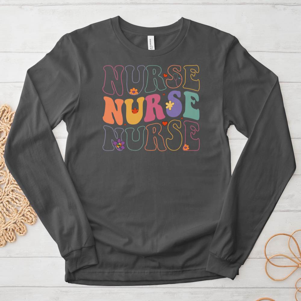 ''Retro Nurse'' Long Sleeve T-Shirt