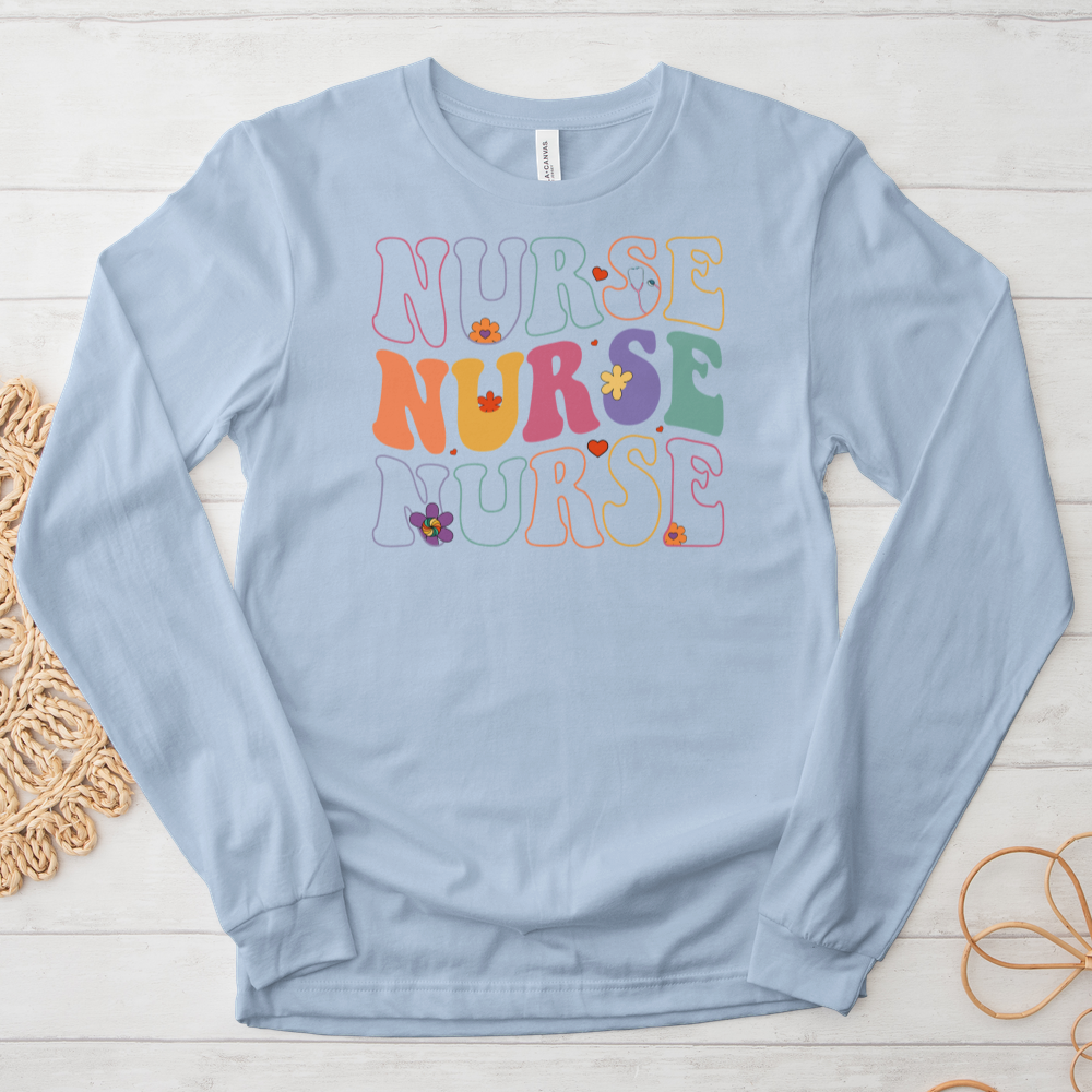 ''Retro Nurse'' Long Sleeve T-Shirt