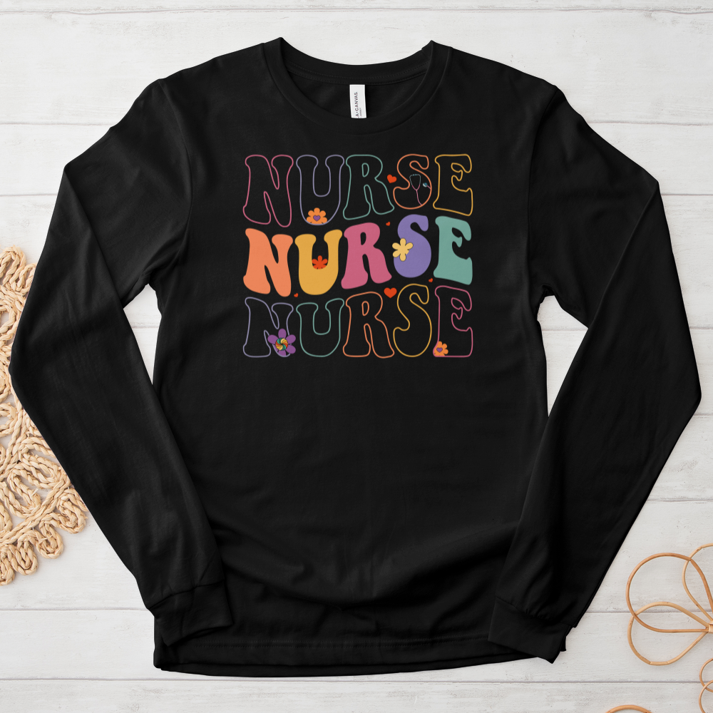 ''Retro Nurse'' Long Sleeve T-Shirt