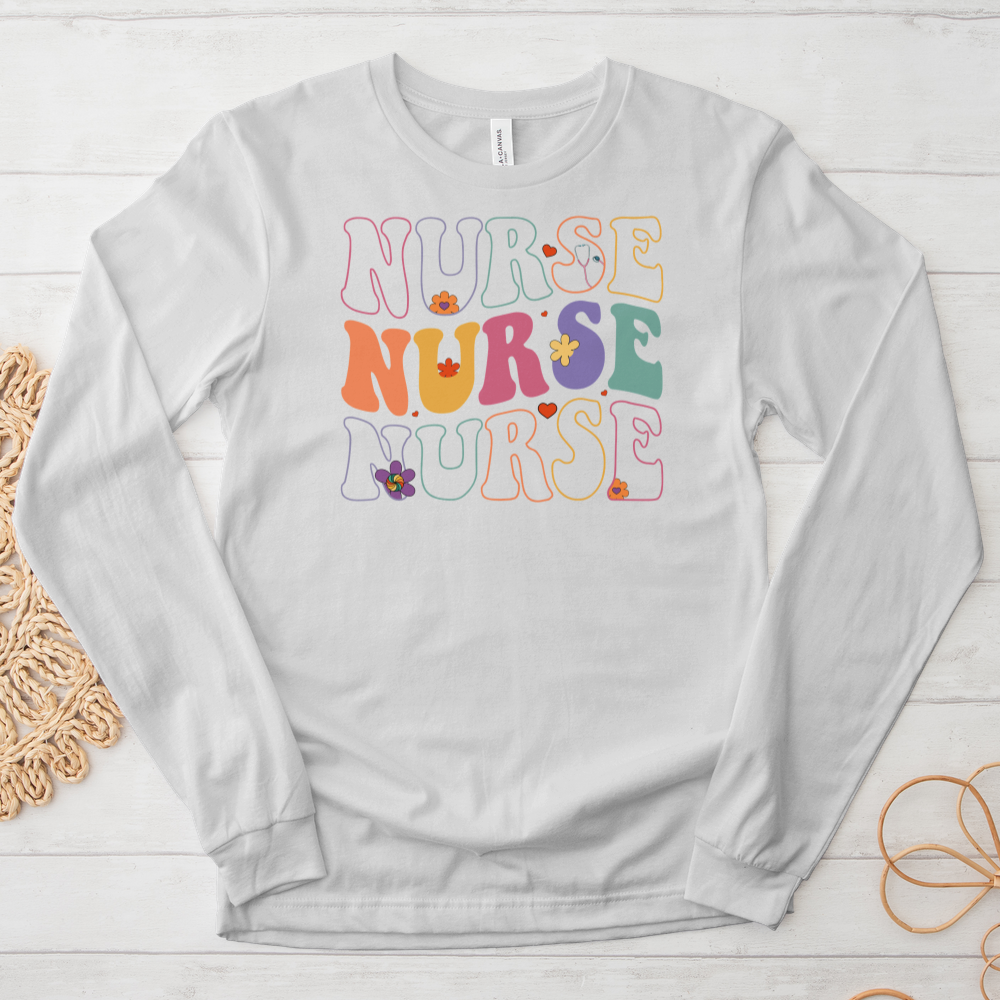 ''Retro Nurse'' Long Sleeve T-Shirt