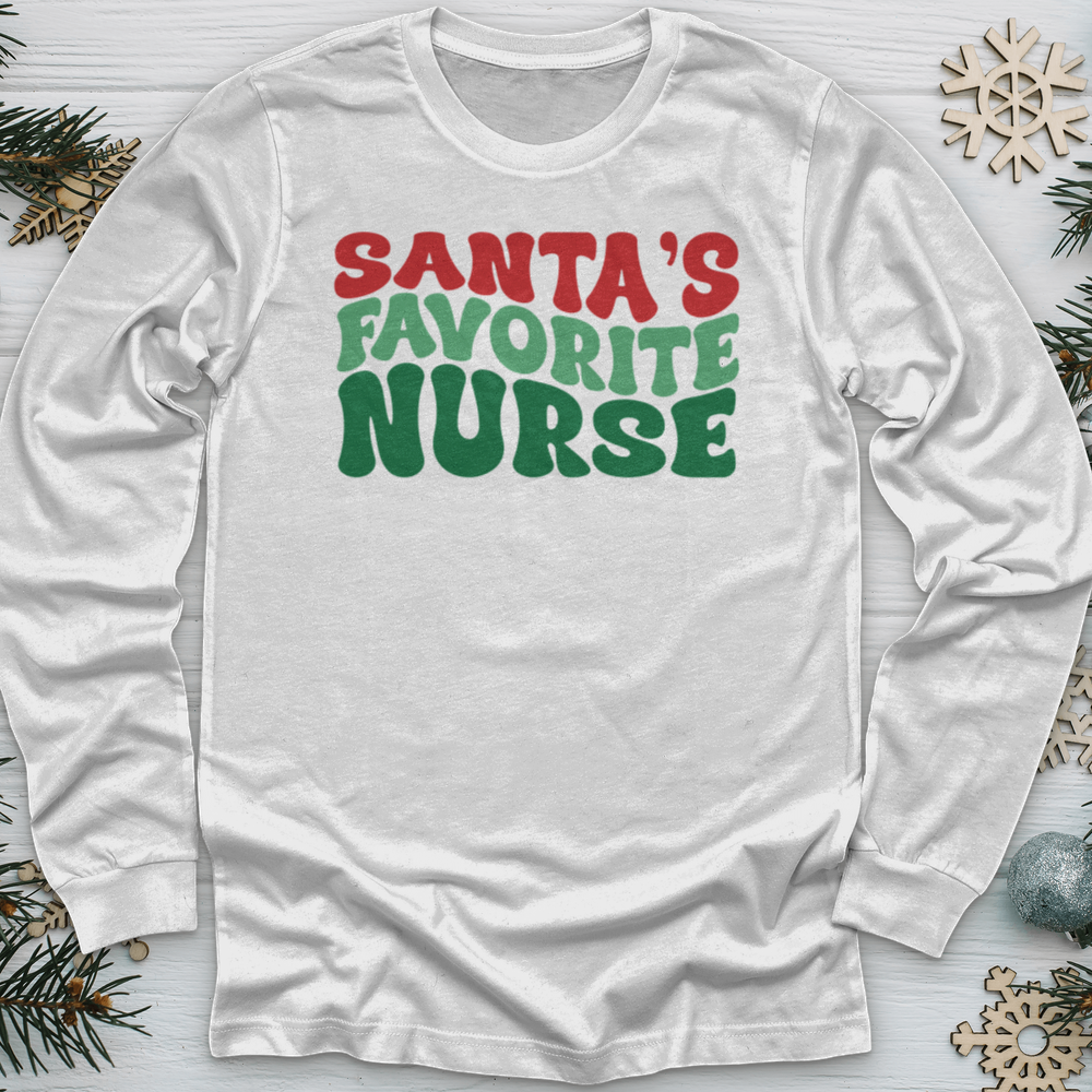 ''Santa's Favorite Nurse'' Long Sleeve T-Shirt