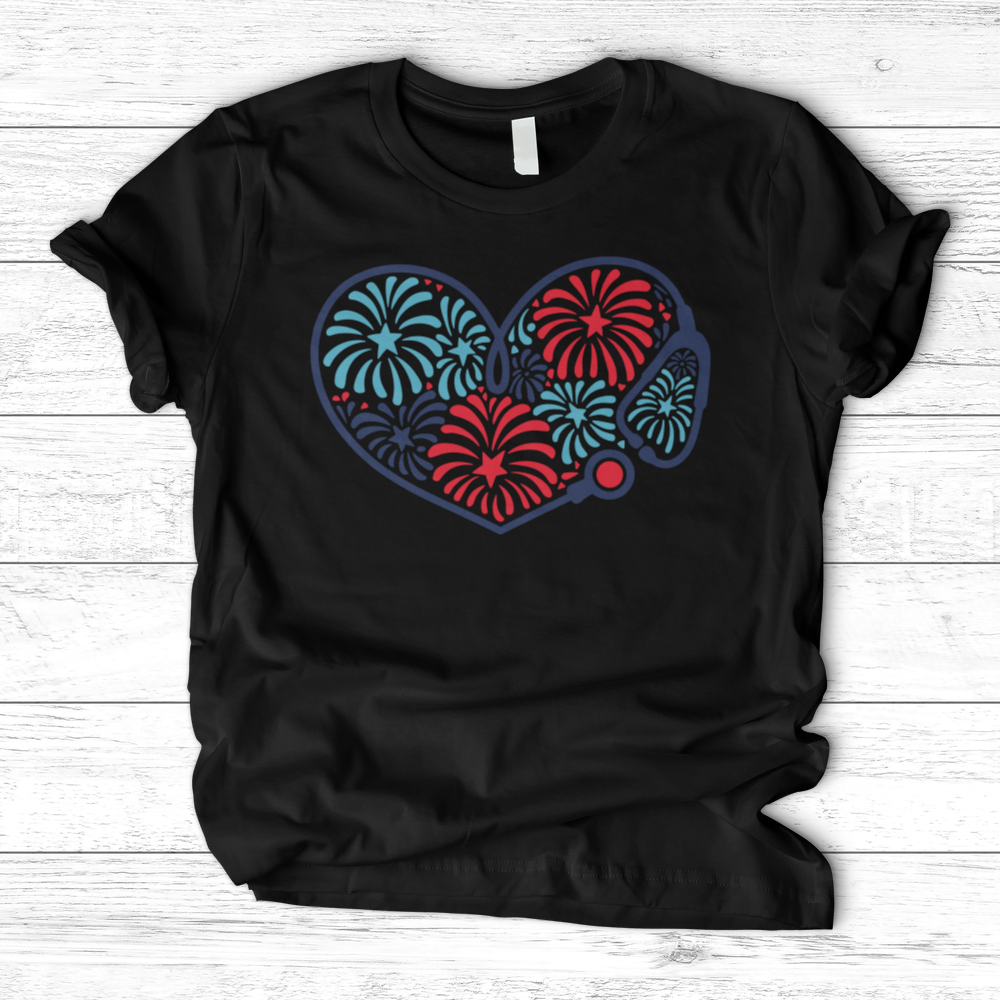 ''Stethoscope Fireworks'' T-Shirt