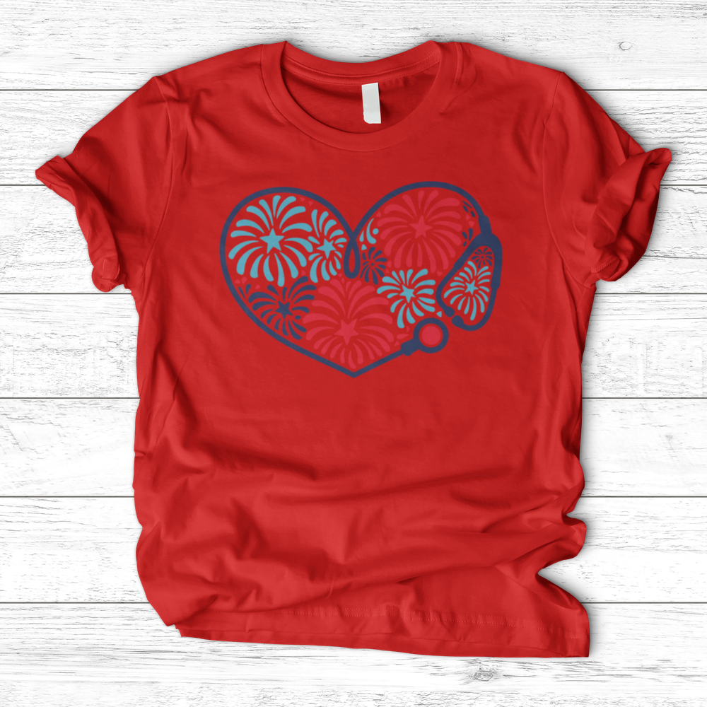 ''Stethoscope Fireworks'' T-Shirt