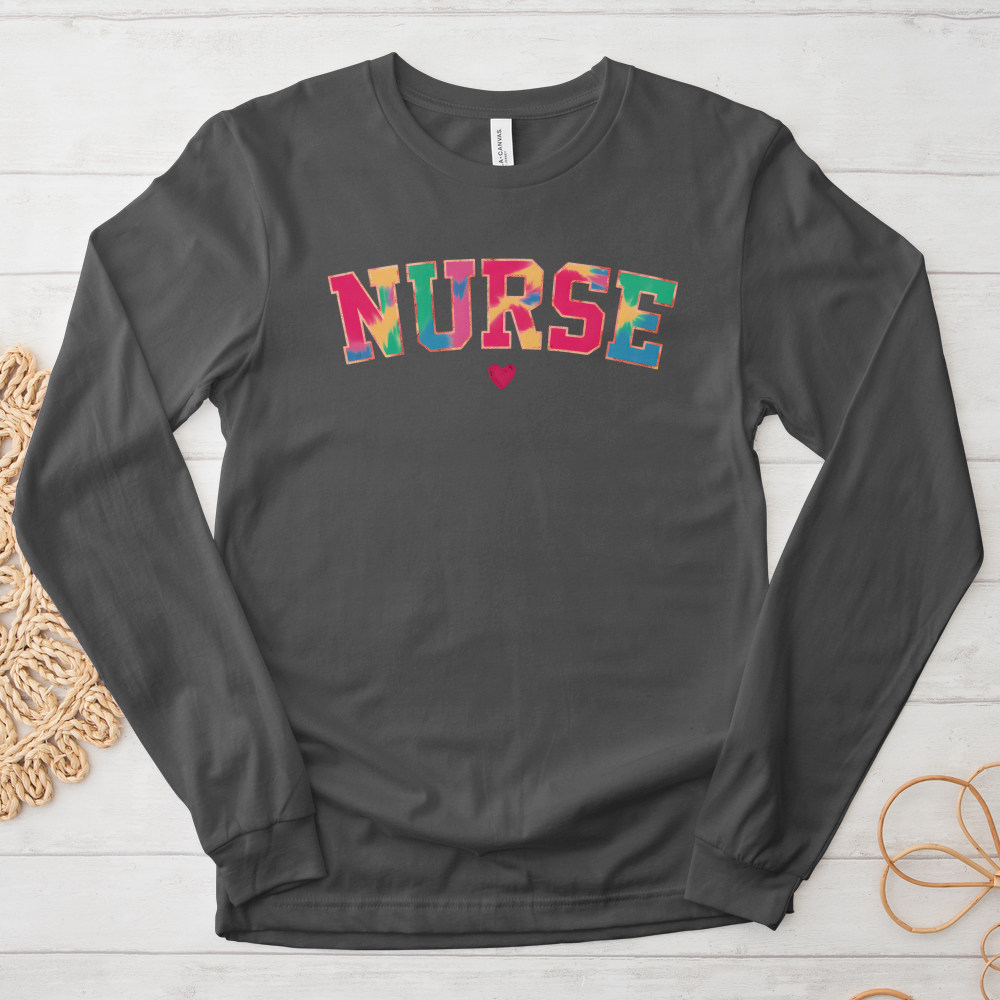 ''Tie Dye Nurse'' Long Sleeve T-Shirt