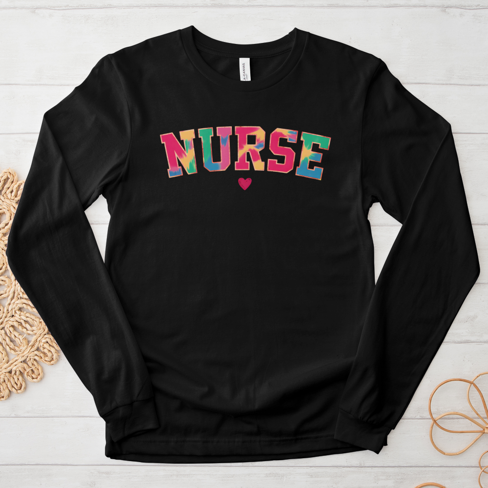 ''Tie Dye Nurse'' Long Sleeve T-Shirt