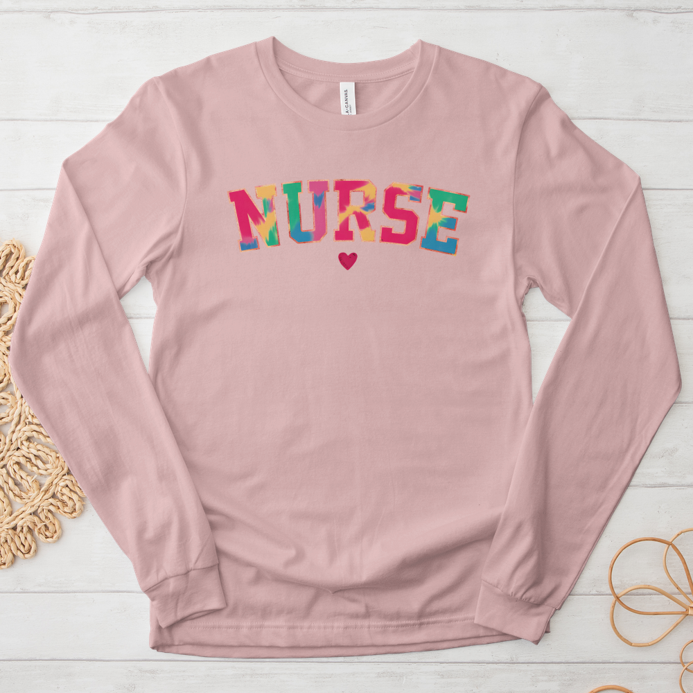 ''Tie Dye Nurse'' Long Sleeve T-Shirt