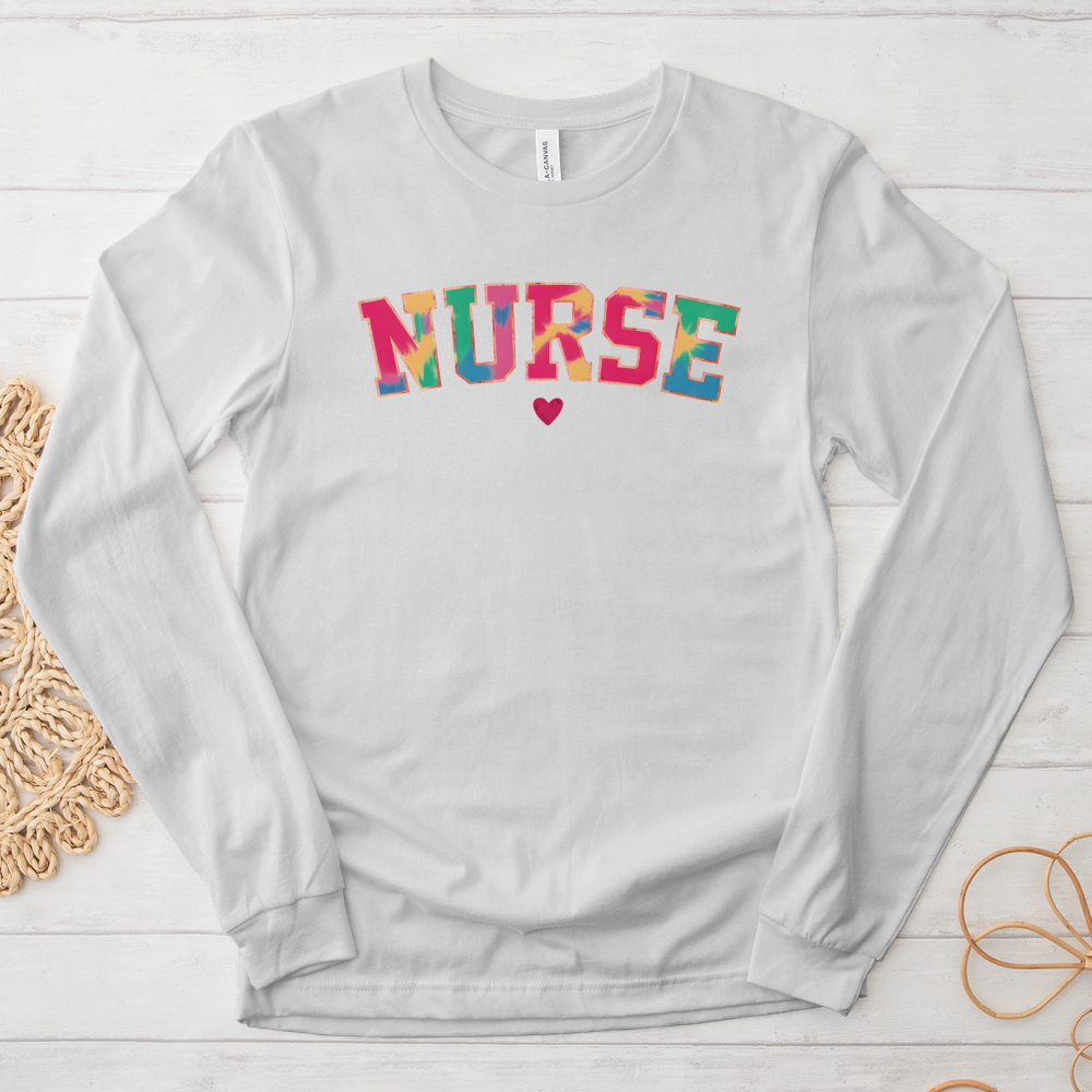 ''Tie Dye Nurse'' Long Sleeve T-Shirt