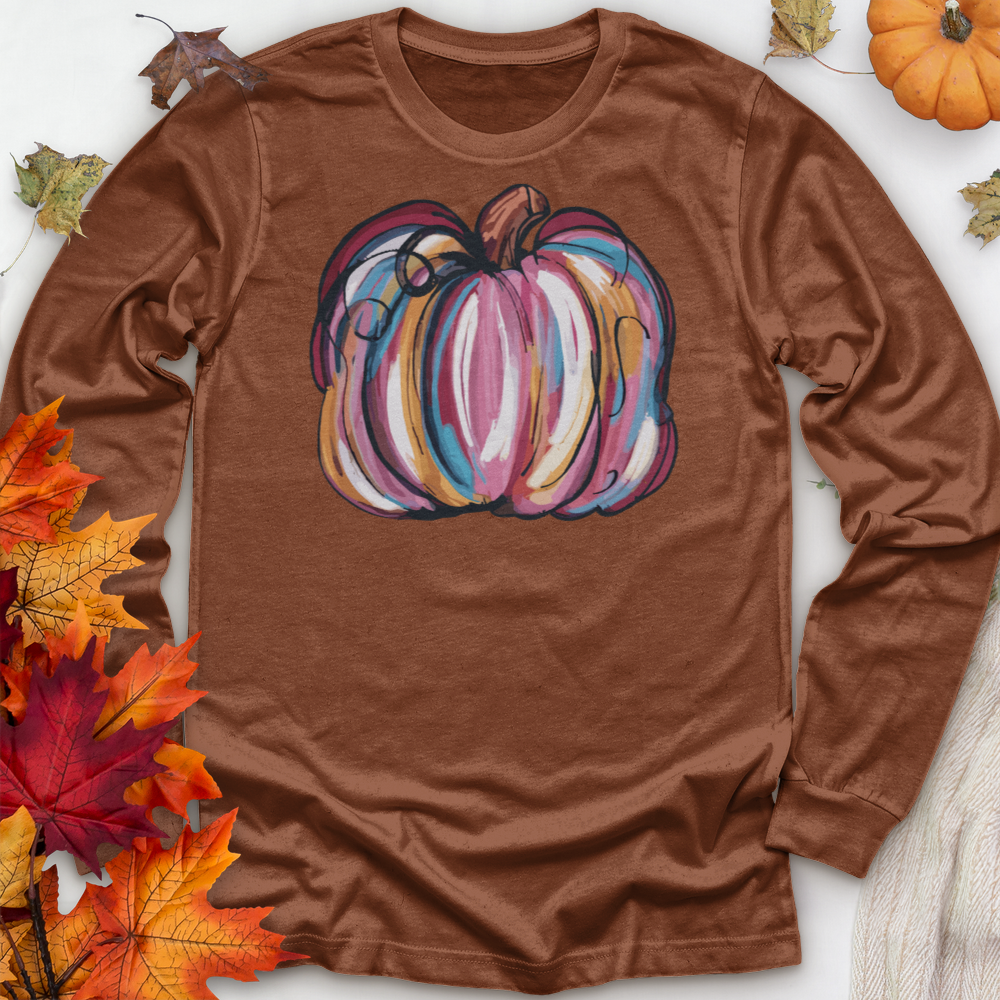 ''Watercolor Pumpkin'' Long Sleeve T-Shirt