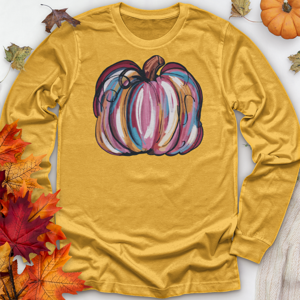 ''Watercolor Pumpkin'' Long Sleeve T-Shirt