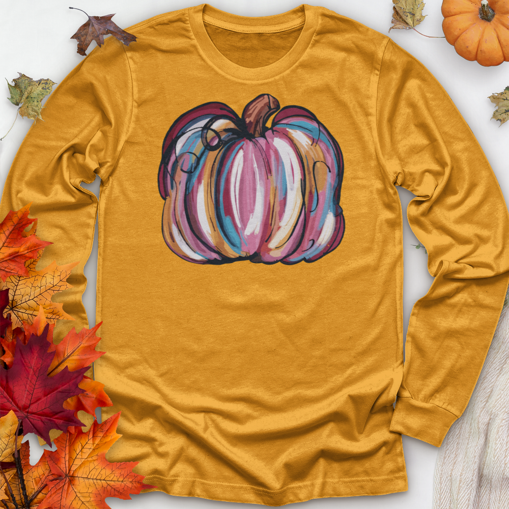 ''Watercolor Pumpkin'' Long Sleeve T-Shirt