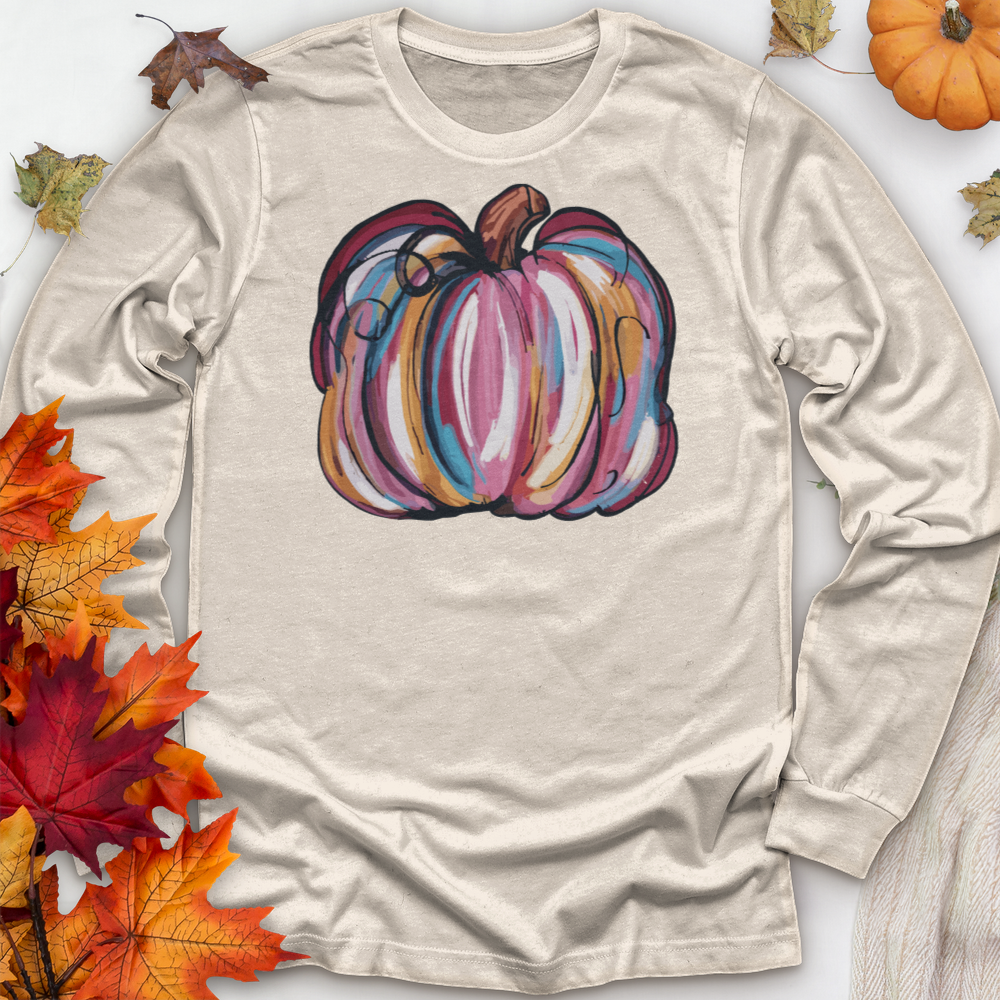 ''Watercolor Pumpkin'' Long Sleeve T-Shirt