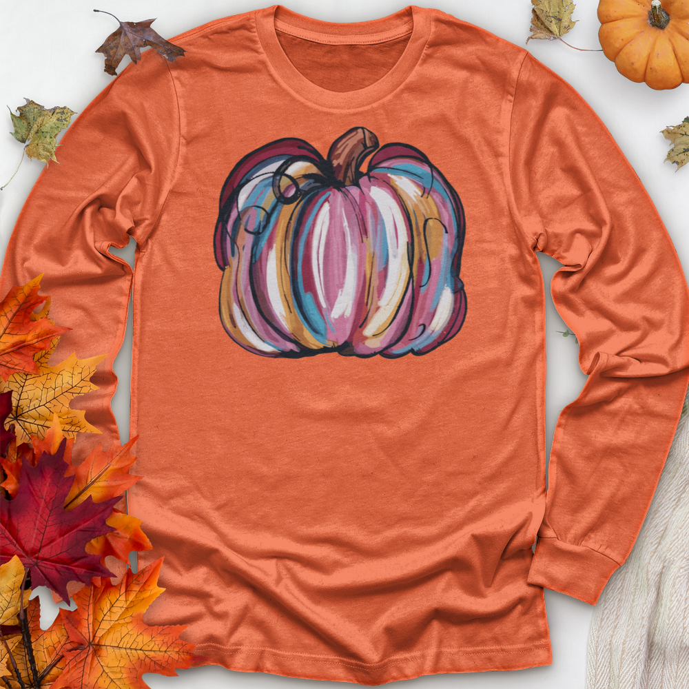 ''Watercolor Pumpkin'' Long Sleeve T-Shirt