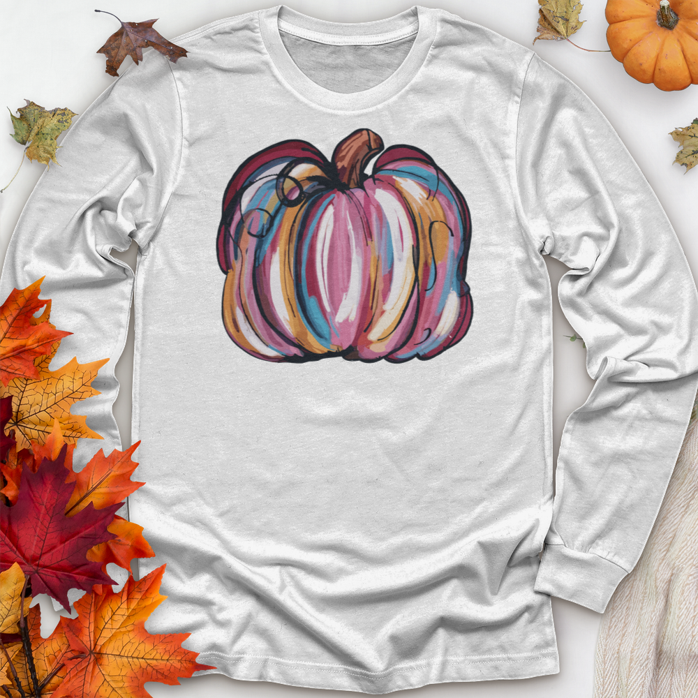 ''Watercolor Pumpkin'' Long Sleeve T-Shirt