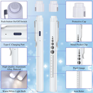 Rechargeable Pen Light with Pupil Gauge