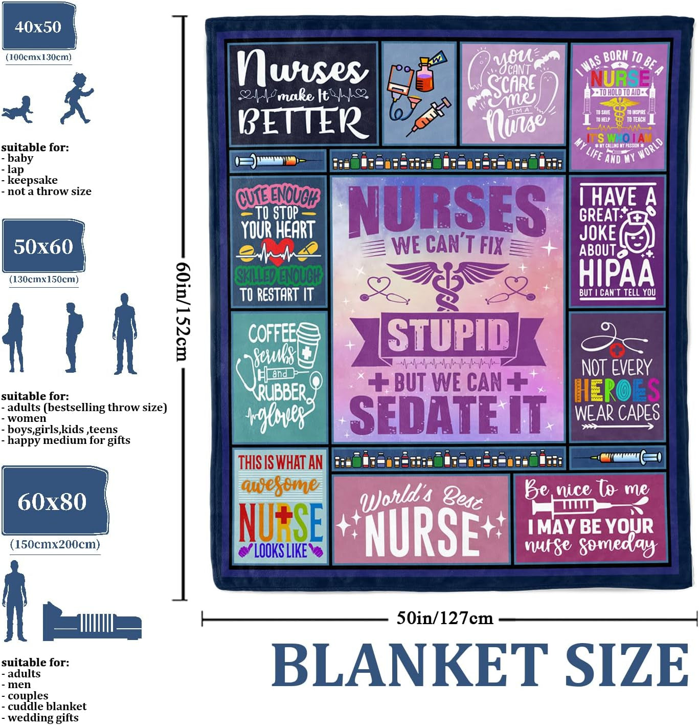 Super Soft Blanket - Nurse Print