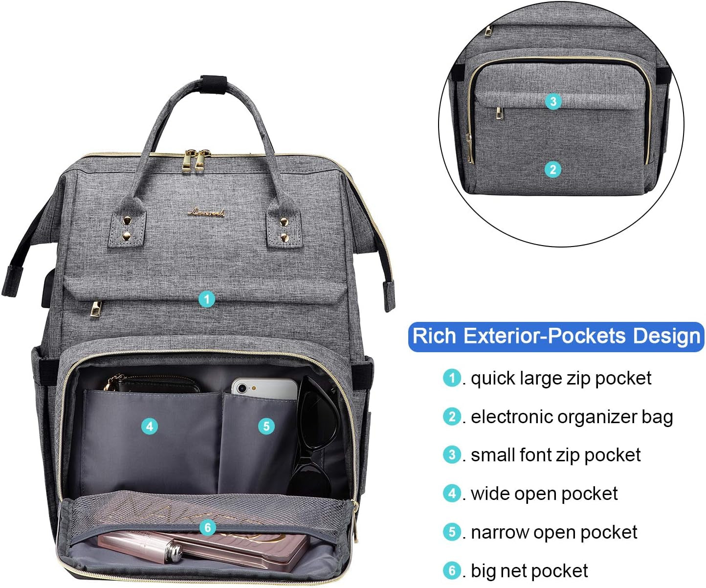 Nurse Laptop Backpack with Multiple Pockets