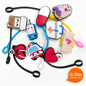 10-Piece Nurse Straw Cover Cup for Stanley or Other Tumbler Cup
